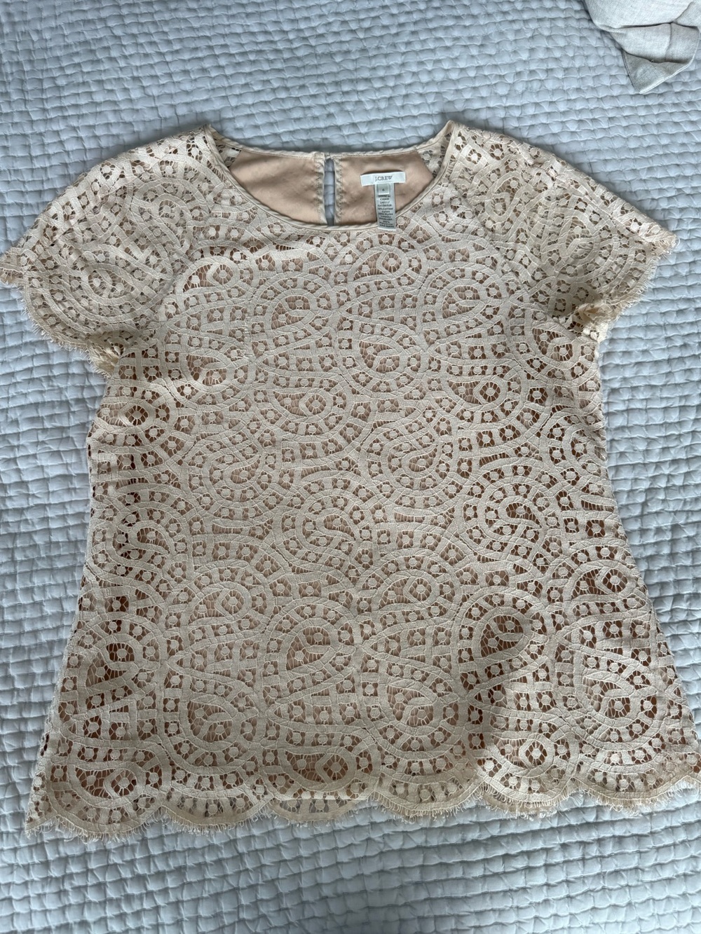 J.Crew Tan Lace Blouse, Size 6